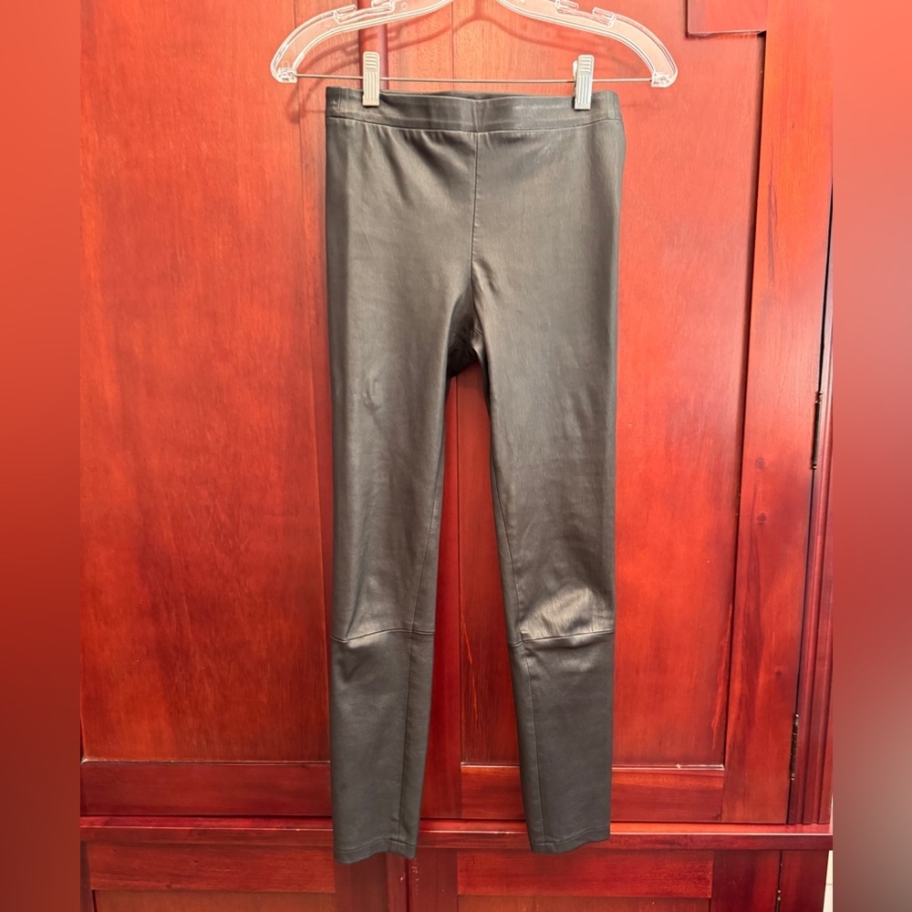 Vince Black 100% Leather Leggings – Size Small – Sleek Minimalist Pull-On Pants